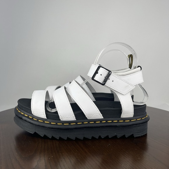 Dr. Martens Shoes - Dr Martens Blaire Sandals Womens 9 White Leather Comfort Strappy Platform Chunky